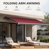Auvent de terrasse électrique à bras articulé entièrement rétractable en aluminium motorisé 4M 5M 6M