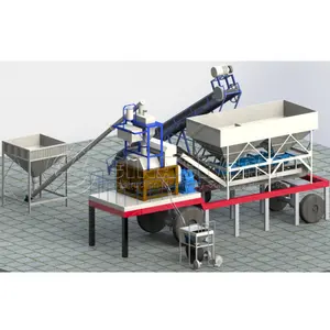 Professional YHZS25 Truck Mounted Concrete Batching Plant Batch Plant And Concrete Mixer Used For Making Raw Materials