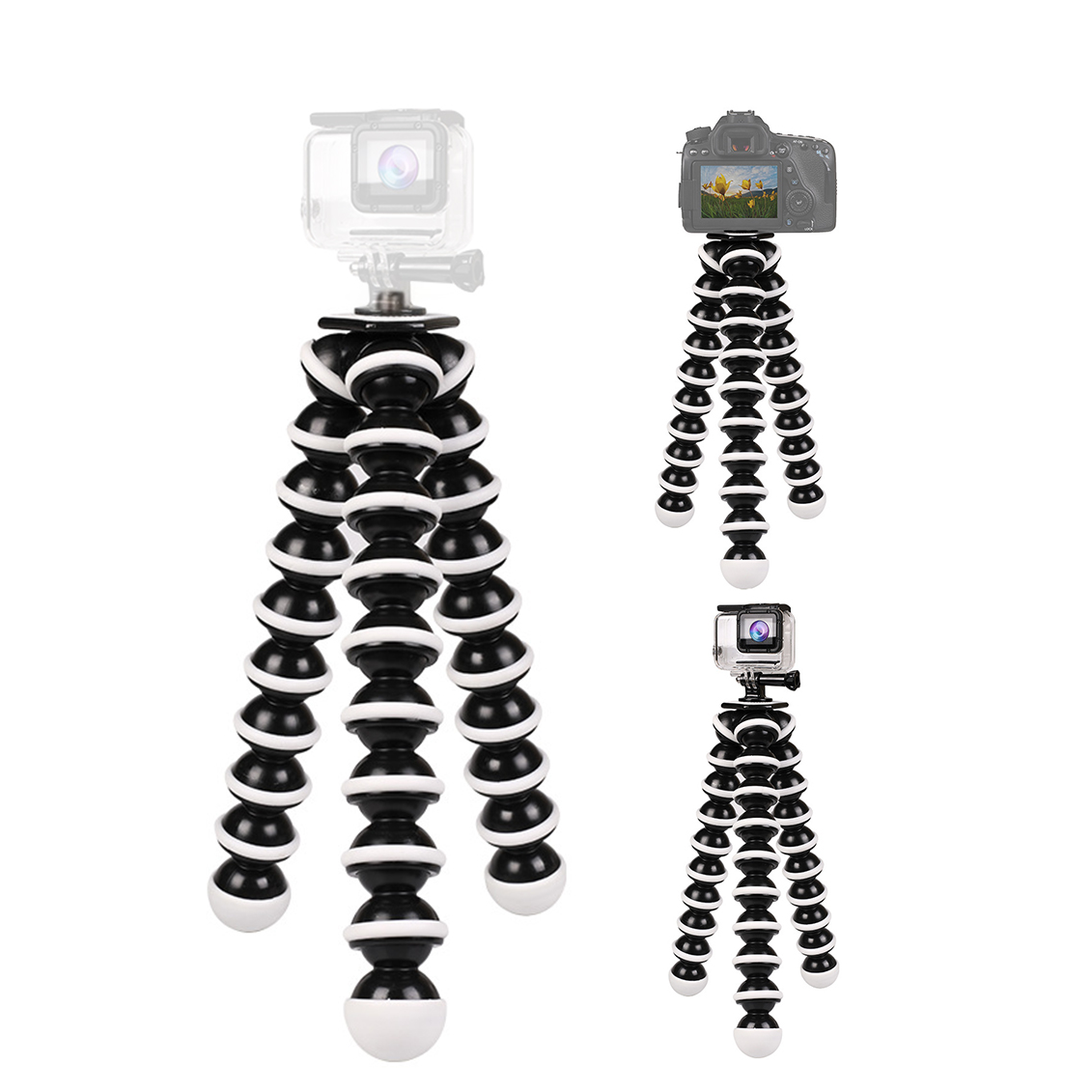 Hongdak Flexible Tripod Cell Phone Tripod Travel Compact Portable Octopus Tripod GorillaPod for GoPro 13 12 Insta 360 Cameras