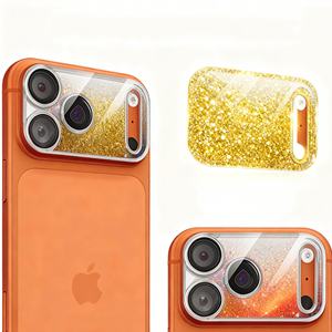 Film de <span class=keywords><strong>protection</strong></span> d'objectif pour iPhone 17 Pro Max, design sable dynamique à paillettes, film protecteur 3D pour Apple - Product Image 2