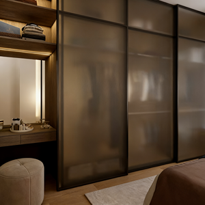 Armario de Diseño Moderno con Puerta de Vidrio Personalizado y Tocador, Muebles de Dormitorio de Madera Maciza para Hotel y Apartamento - Product Image 4