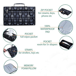 Tapis <span class=keywords><strong>de</strong></span> <span class=keywords><strong>Table</strong></span> à <span class=keywords><strong>langer</strong></span> imperméable à une main, Portable, unisexe, couche-culotte pour bébé, avec <span class=keywords><strong>coussin</strong></span> <span class=keywords><strong>de</strong></span> tête intégré - Product Image 2