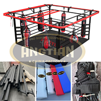 Nouveau ring de boxe multifonctionnel avec sac de frappe suspendu, piste d'entraînement physique, personnalisable