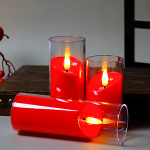 Светодиодные электронные свечи в акриловых стаканах с плоским горлышком, три размера, светодиодные свечи для дома, вечеринок, свадебных украшений - Product Image 2