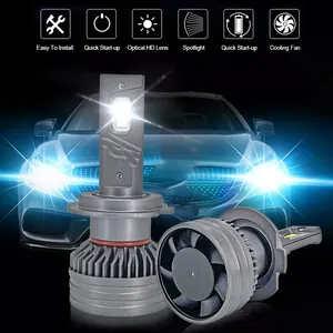 60W Mini Size Fan H7 LED Headlight H11 LED H7 Headlight Bulb 9005 9006 9012 H4 CSP 3570 Car LED Light Fog Lamps