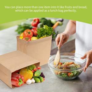 Vente directe du fabricant, faible MOQ, sacs en papier kraft épais et portables pour l'emballage alimentaire. - Product Image 4