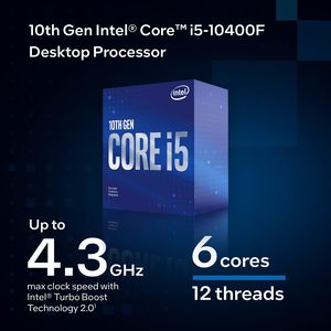 Nuevo Procesador de Escritorio Core I5-10400F de 22nm, 6 Núcleos, 2.9 GHz, Gráficos LGA1200 (Chipset Serie 400), 65W, 64 Bits, PAQUETE A GRANEL - Product Image 5