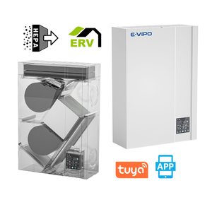 Sistema de Ventilación Doméstica E-VIPO con Calefactor Integrado, Control por Aplicación Tuya, Sistema de Ventilación ERV con Recuperación de Energía - Product Image 3