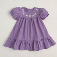 Robe pour petite fille, broderie florale, manches bouffantes, volants, été, enfants, robe de fête mignonne, robe de princesse, vêtements de mode pour enfants