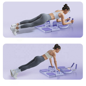 Rouleau abdominal multifonctionnel Pilates avec rebond automatique, support <span class=keywords><strong>plat</strong></span> pour pompes et dispositif d'entraînement et de renforcement abdominal - Product Image 6