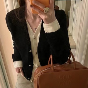 Cárdigan con cuello en V para mujer, suéter <span class=keywords><strong>de</strong></span> Color sólido, abrigo <span class=keywords><strong>de</strong></span> punto <span class=keywords><strong>de</strong></span> lana apilado suelto, cárdigan falso <span class=keywords><strong>de</strong></span> <span class=keywords><strong>dos</strong></span> piezas para mujer - Product Image 6