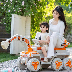 Excavatrice électrique, véhicule d'ingénierie, voiture jouet télécommandée à double siège, quatre roues motrices, grande taille, pour enfants de 2 à 4 ans - Product Image 2