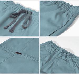 Conjunto de pantalones de cintura elástica personalizable con cuello en V, uniforme médico de secado rápido para enfermeras, 8 colores, pedido a granel - Product Image 5