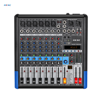 HK-GI2008 Mixeur 8 canaux 99 effets DSP Alimentation fantôme 48V Égaliseur 3 bandes Écran rétroéclairé BT5.0 USB pour scène sonorisation en direct conférence bar hôtel