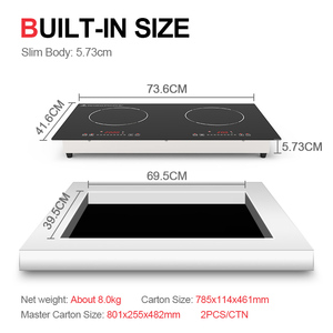 เตาแม่เหล็กไฟฟ้า2หัวเตา3500W ในตัวเตาแม่เหล็กไฟฟ้าแบบเหนี่ยวนำคู่ - Product Image 4