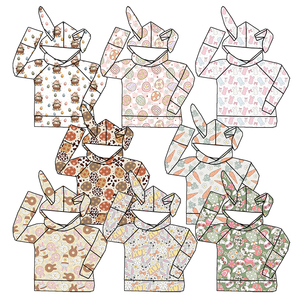 2026 Newest Children Clothing Kids Holiday <strong>Clothes</strong> Custom Print Easter <strong>Rabbit</strong> Ear Long Sleeve Girls Hoodie Top - Product Image 1