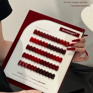 Ensemble de couleurs (beauté) 2025 Rouge vintage Modèle Vernis à <span class=keywords><strong>ongles</strong></span> en gel UV 20 Couleurs éclaircissantes <span class=keywords><strong>d</strong></span>élicates LED Salon Bourgogne Nouvel An - Product Image 2