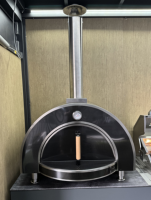 Four à pizza extérieur moderne grande capacité avec poignée en bois, équipement de cuisine extérieur pour barbecue et réceptions dans la cour