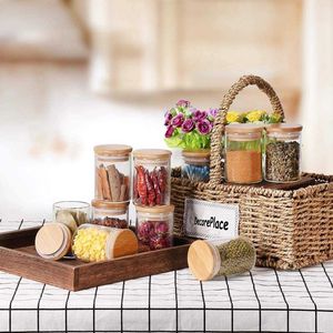 Kit 3 Contenitori in Vetro per Alimenti con Coperchio in Bambù 110ML - Product Image 4