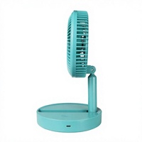 Vente en gros de ventilateurs de table pliables USB à hauteur réglable, 4 vitesses, fonctionnant sur batterie, mini ventilateur de bureau
