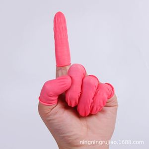 Pink Latex Finger Cots Non-Slip Oil Proof Disposable Fingertip Protection General Use - Product Image 5