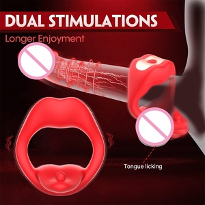 Anello Vibrante a Forma di Lingua per Massaggio Punto G Maschile, Anelli per Pene Vibranti, Giocattoli Sessuali Maschili - Product Image 3