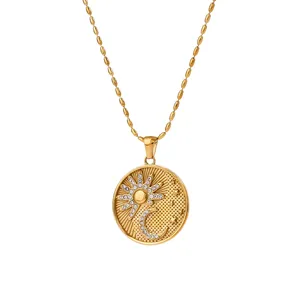 สร้อยคอไทเทเนียมประดับเพชรสีทอง18K เครื่องประดับสเตนเลสสตีลระดับกระดูกไหปลาร้าระดับไฮเอนด์หรูหราน้ำหนักเบา - Product Image 1