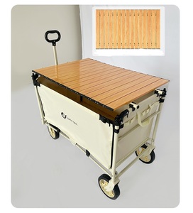 Carrito de playa portátil de 4 ruedas, carro plegable de acero inoxidable ensamblado, carro plegable para acampar al aire libre para venta al por mayor, OEM - Product Image 2