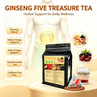 OEM Ginseng Five Treasure Herbal Tea Maca <strong>Goji</strong> <strong>Berry</strong> Red Date Mulberry Mugwort Root Blend Natural Men Wellness Energy Support