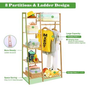 <span class=keywords><strong>Perchero</strong></span> <span class=keywords><strong>de</strong></span> bambú para niños para colgar diseño <span class=keywords><strong>de</strong></span> <span class=keywords><strong>escalera</strong></span> <span class=keywords><strong>de</strong></span> <span class=keywords><strong>madera</strong></span> <span class=keywords><strong>Perchero</strong></span> para ropa con 5 niveles - Product Image 3