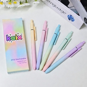 Stylos <span class=keywords><strong>gel</strong></span> à pression KAIX ZS12 0,7 mm, dégradé arc-en-ciel, séchage rapide, écriture fluide, ensemble de stylos à bille pour étudiants - Product Image 2