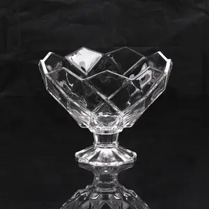 Garbo Unique Classical Design Glass Ice Cream Bowl Footed Colored Glass Dessert Salad Bowl with Cheap Price for Home Hotel Use