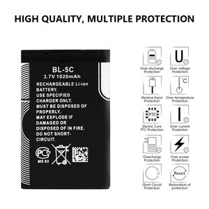 1200mAh BL-5C BL5J BL 5J <span class=keywords><strong>แบ</strong></span><span class=keywords><strong>ต</strong></span>เตอรี่สำหรับโนเกีย 5230 5233 5800 3020 XpressMusic <span class=keywords><strong>N900</strong></span> C3 Lumia 520 525 530 5900 - Product Image 2