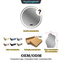 Miroir LED Circulaire avec Haut-parleur Bluetooth et Musique, Miroir Intelligent pour Projet Hôtelier, Miroir Mural Rond de Salle de Bain avec Éclairage LED
