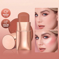 Stick de blush multi-usage 3-en-1 en gros sous marque privée, teinte crème rose doré pour lèvres et joues, blush mousse, prix de gros