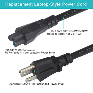 <span class=keywords><strong>Cloverleaf</strong></span> C5 để chúng tôi Mỹ 3 pin AC cắm chúng tôi dây cáp điện cho máy in máy tính xách tay - Product Image 2