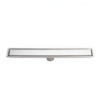 Siphon de sol moderne en acier inoxydable pour salle de bain, cuisine et baignoire - Drain de douche linéaire anti-odeur à insertion carrelable avec garantie de 5 ans