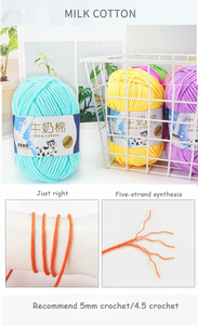 Hilo de algodón de leche de 5 capas, 50g, 150g, tejido a mano, manta grande, Singapur - Product Image 5