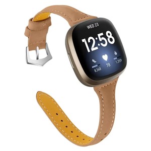 腕時計スマートウォッチ<span class=keywords><strong>Fitbit</strong></span> <span class=keywords><strong>Versa</strong></span> <span class=keywords><strong>3</strong></span>本革スリム薄いストラップ交換用リストバンド男性用 - Product Image 4