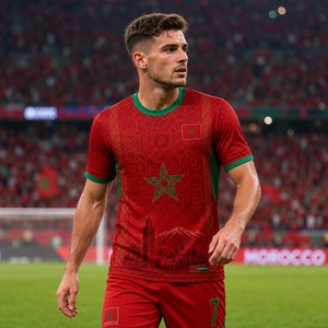 Maillot de football original de l'équipe nationale du Maroc 2026, version joueur et supporter, domicile et extérieur, pour hommes et femmes, en vente - Product Image 1