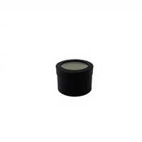 Boîte ronde petite et simple en carton de couleur unie avec couvercle transparent en PVC, petite boîte à fleurs, petit seau à câlins, boîte d'emballage cadeau