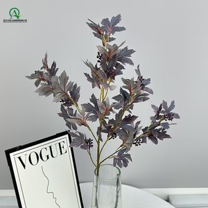 Branches de <span class=keywords><strong>feuilles</strong></span> d'érable artificielles avec <span class=keywords><strong>arbuste</strong></span> à baies Buissons de <span class=keywords><strong>feuilles</strong></span> de raisin d'automne Tige de soie pour le festival de table de Thanksgiving de cuisine à domicile - Product Image 5