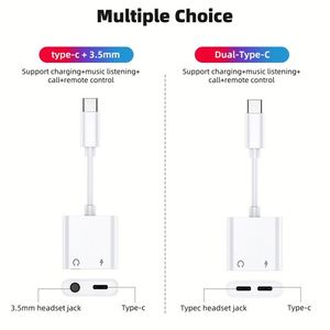 สายแปลงหูฟังดิจิตอล 2 in 1 Type-C เป็น 3.5 มม. อะแดปเตอร์ Type C USB-C ตัวผู้ เป็น 3.5 Aux ตัวเมีย สำหรับโทรศัพท์มือถือ - Product Image 2