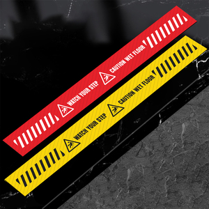 Tùy chỉnh sàn Decal Twill kết cấu cán phim xem bước của bạn thận trọng sàn ướt PVC Vinyl chống trượt Dán Sàn - Product Image 2