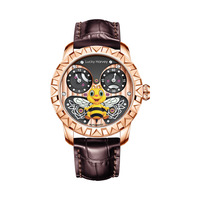 Montre mécanique automatique Lucky Harvey For True Joy Series BEE Creative Animated Figure - Aiguilles lumineuses, acier inoxydable
