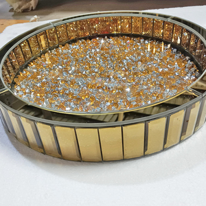 Lusso girevole <span class=keywords><strong>cosmetici</strong></span> scrivania con lavabo per la cura della pelle vassoio di profumo con diamante intarsiato e vassoio a specchio - Product Image 4
