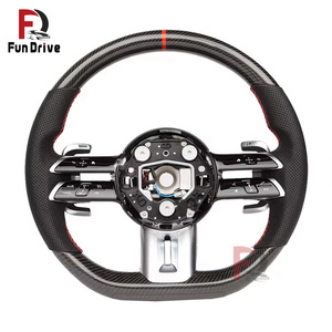 Accesorios de Mejora para Automóviles, <span class=keywords><strong>Volante</strong></span> de Fibra de Carbono para Mercedes Benz <span class=keywords><strong>AMG</strong></span> CLS W218 W219 550 500 Clase C W205 W204 Clase G S W221 - Product Image 1