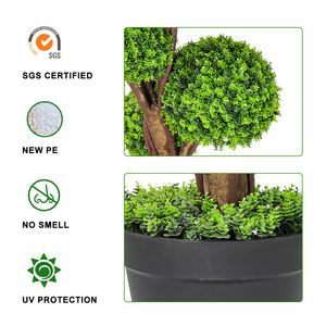 Árbol de madera de boj topiario de plástico para jardín, hierba sintética, verde, bonsái, árbol artificial, Vertical, de plástico, para bonsái - Product Image 4