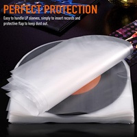 Pochette intérieure pour disques vinyles LP, fond rond, antistatique, forme en U, couverture de disque intérieure transparente, pour collections de disques