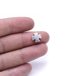 Cross Shaped Zinc Alloy Beads 6mm Straight Hole For <b>Bracelet</b> Making DIY Jewelry Accessories - Product Image 3